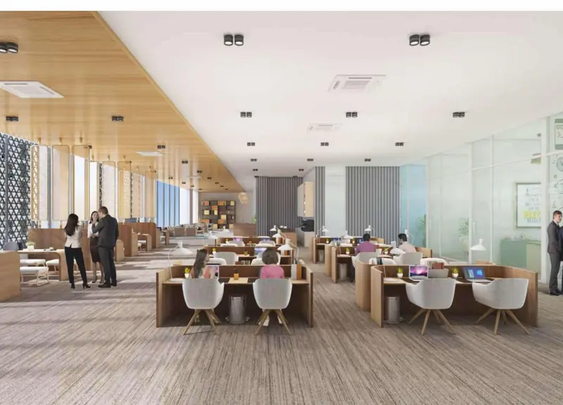 Co-working spaces inside the 1 lakh sq ft clubhouse