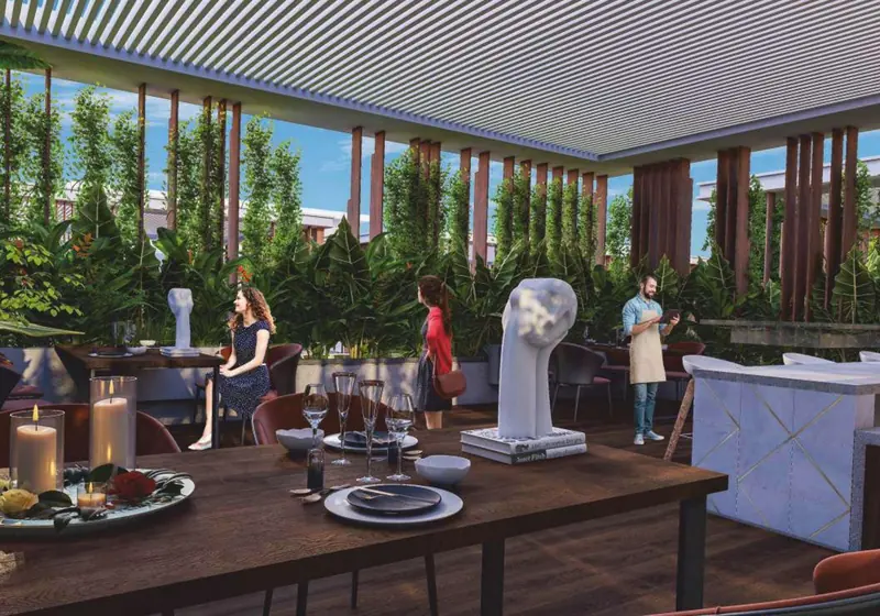 Rooftop private party and barbecue lounge