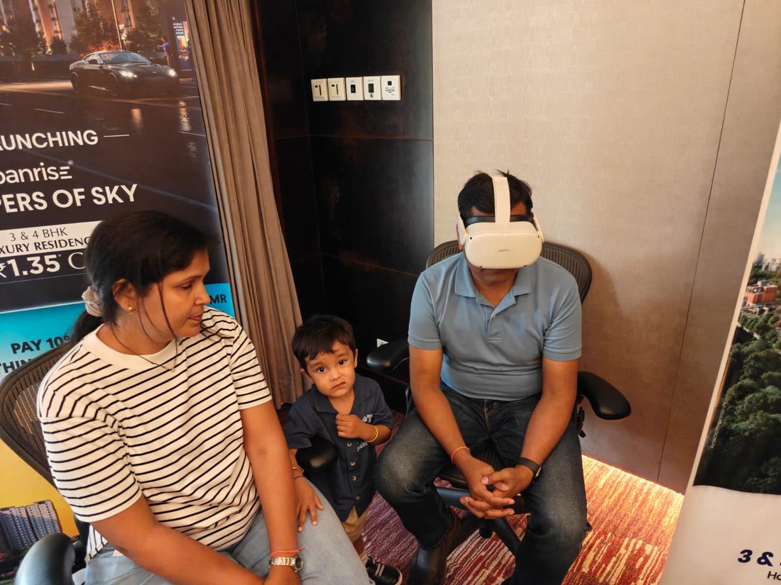 A family at the Urbanrise experience event